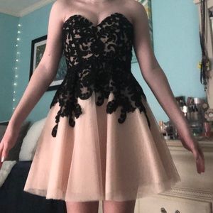 Strapless short formal dress